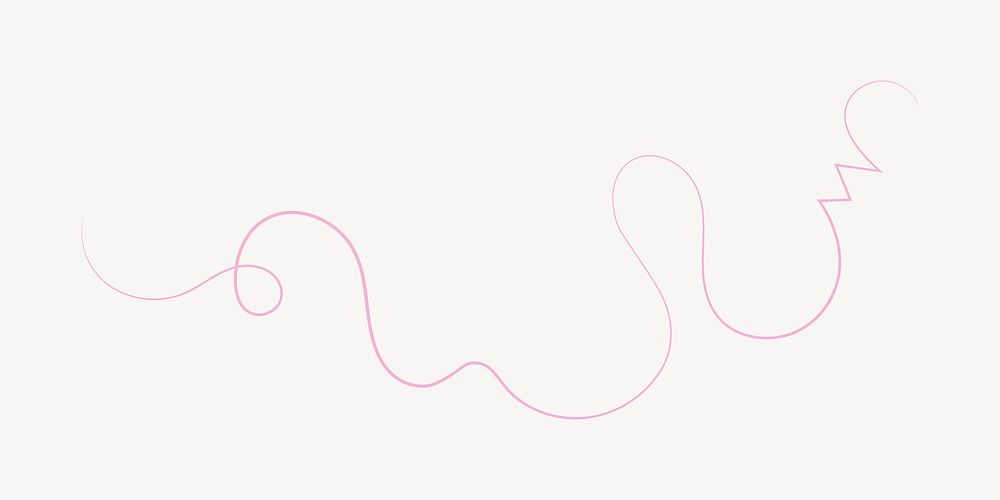 Pink squiggle collage element, decorative line vector