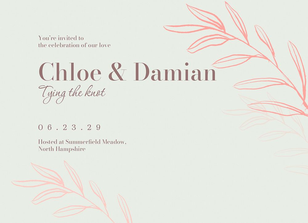 Engagement party invitation card template, editable design psd