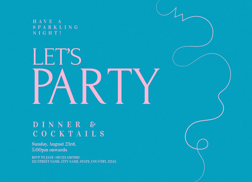 Dinner party invitation card template, editable design psd