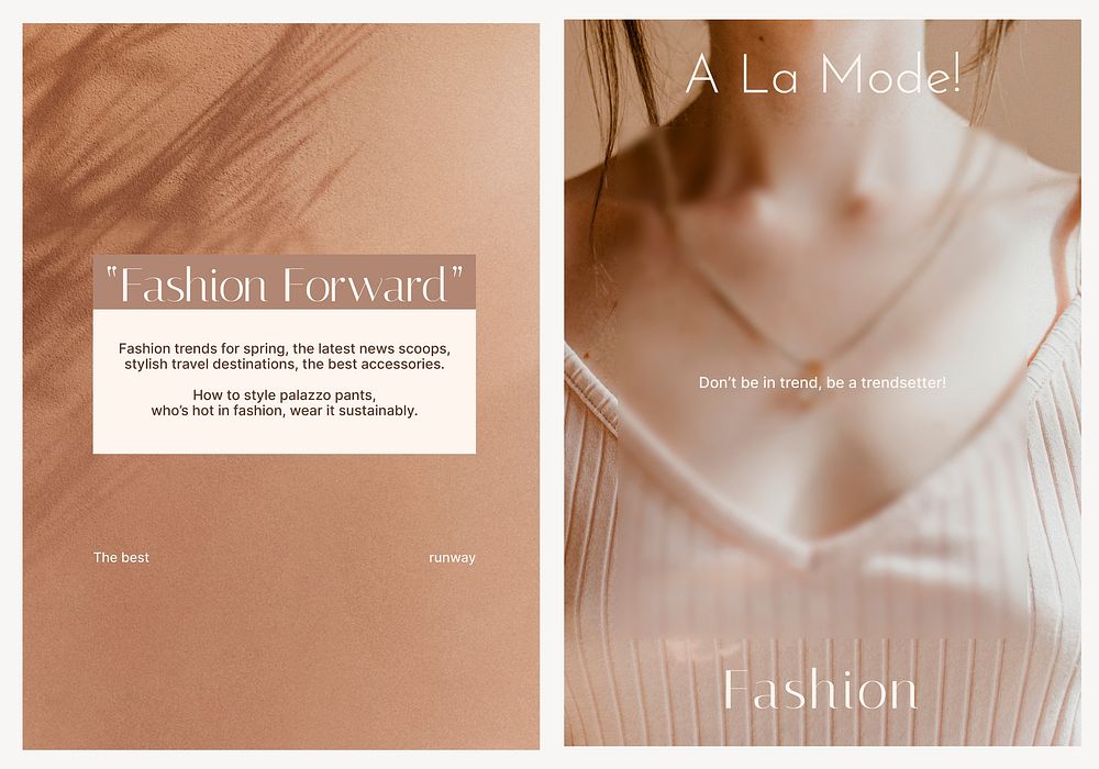 Feminine aesthetic brochure template, pink dual set vector