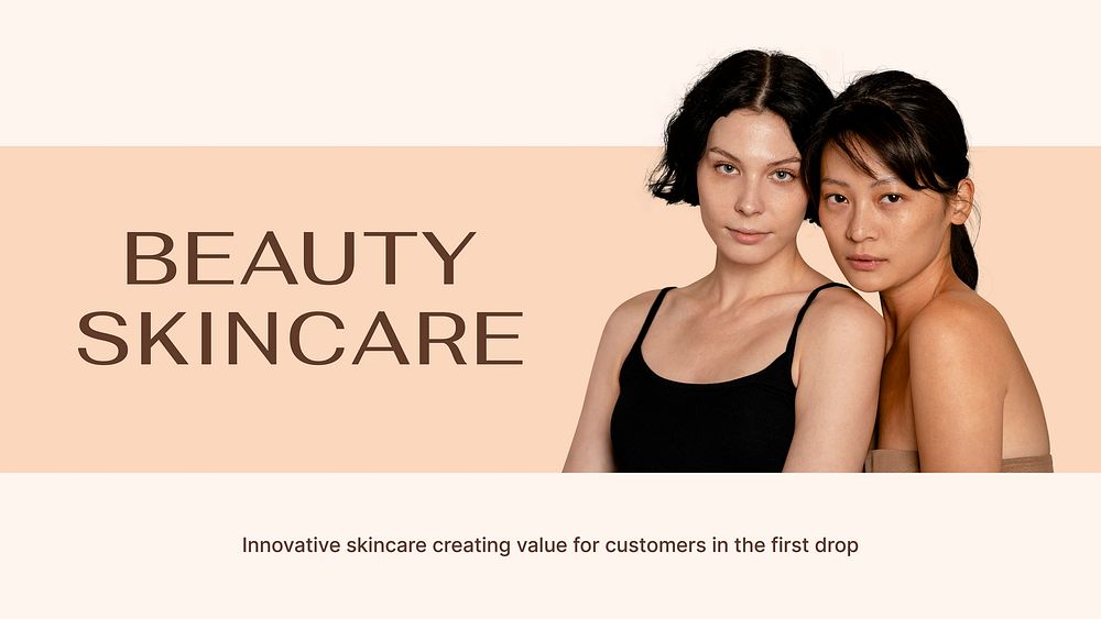 Beauty, skincare blog banner template, business ad vector