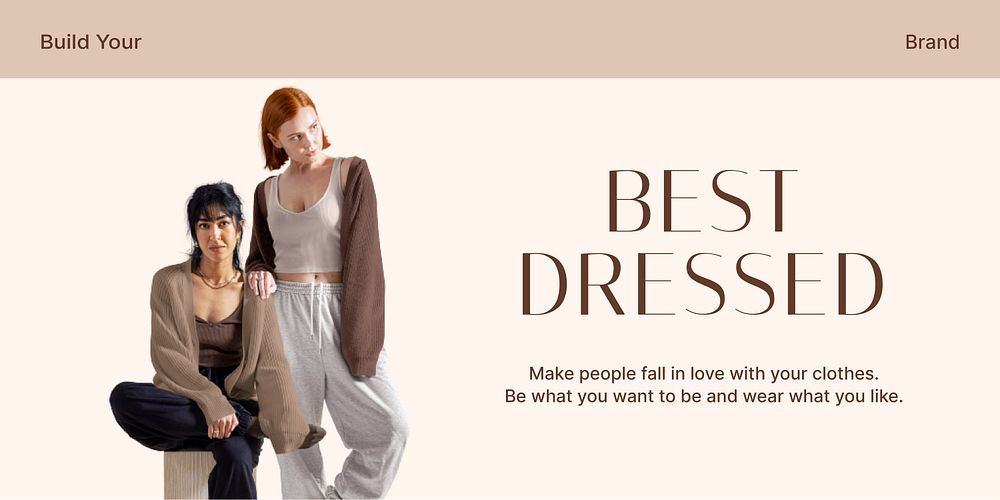 Women's loungewear Twitter post template, fashion ad vector