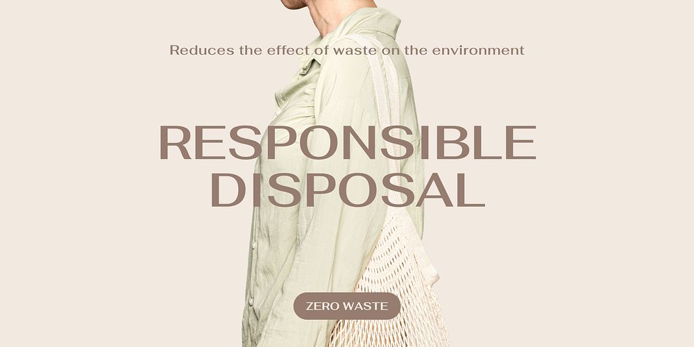 Responsible disposal Twitter post template, zero waste campaign vector