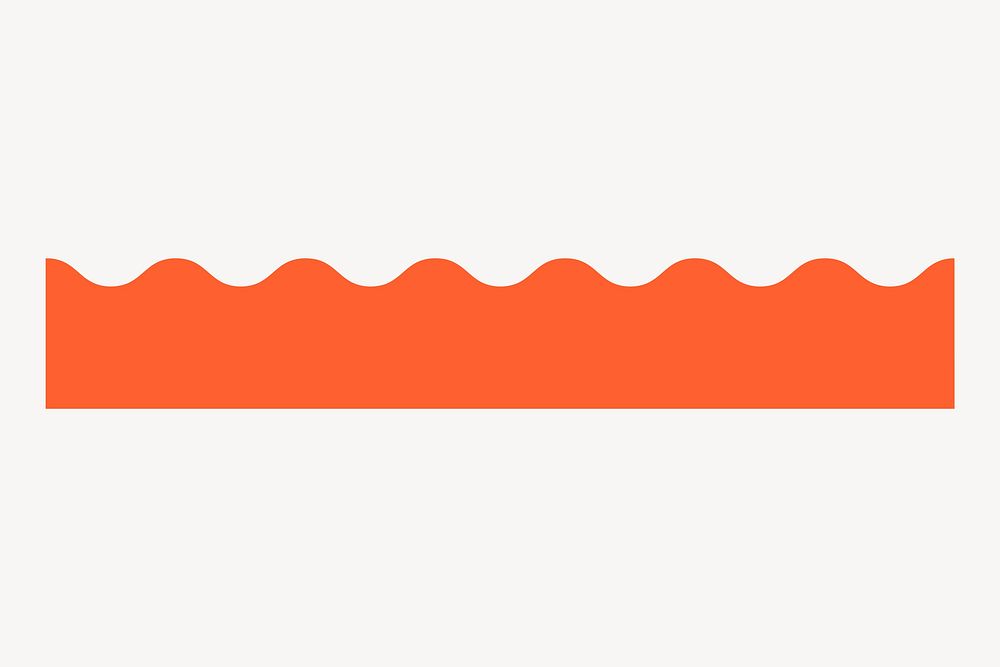 Wavy orange divider, geometric border vector
