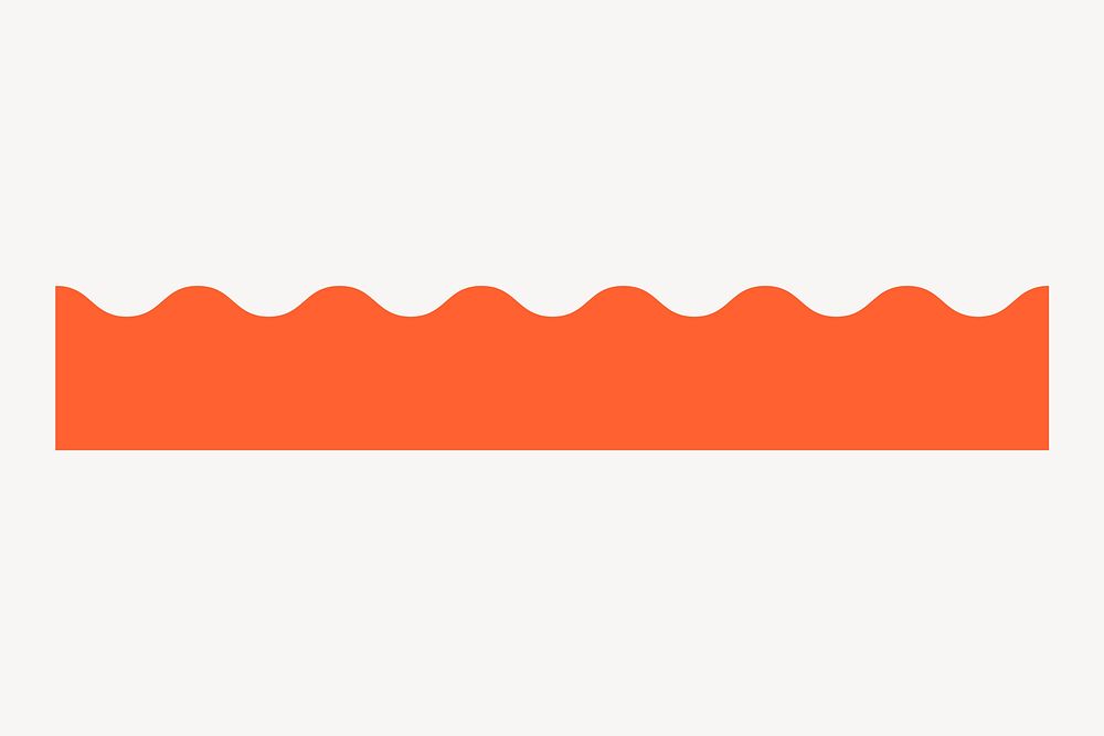 Wavy orange divider, geometric border psd