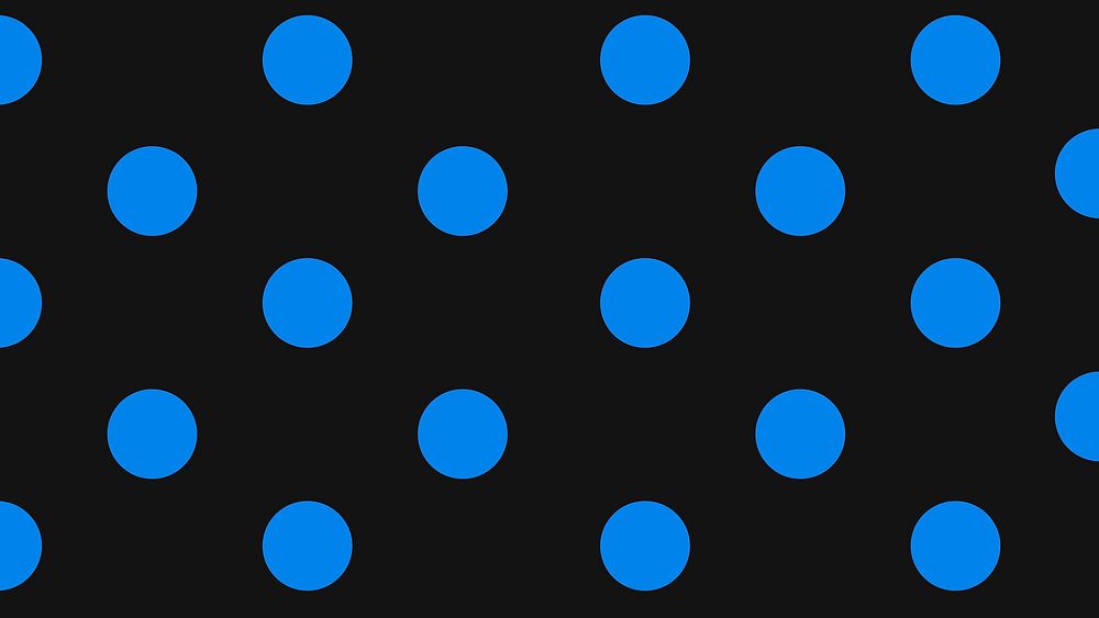 Blue polka dots, black background vector
