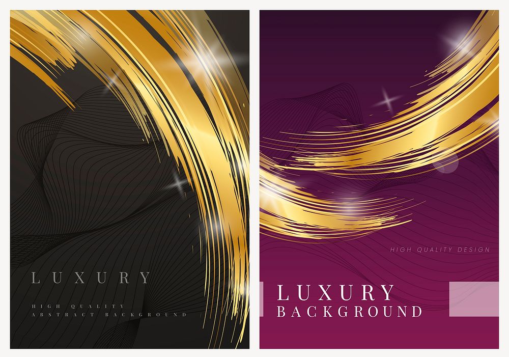Poster template vector luxury style set