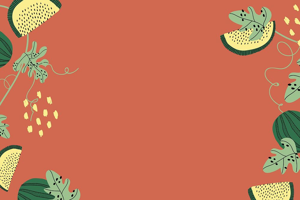 Orange background, melon border illustration design