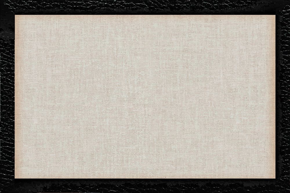 Black leather frame on beige fabric texture background vector