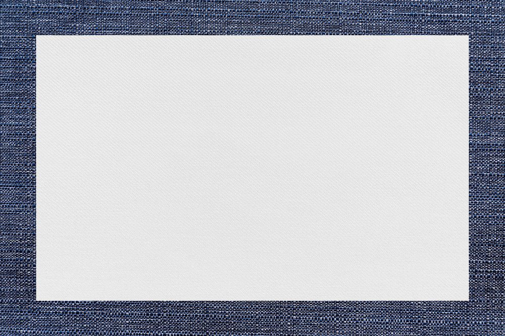 Blue fabric frame on white background vector