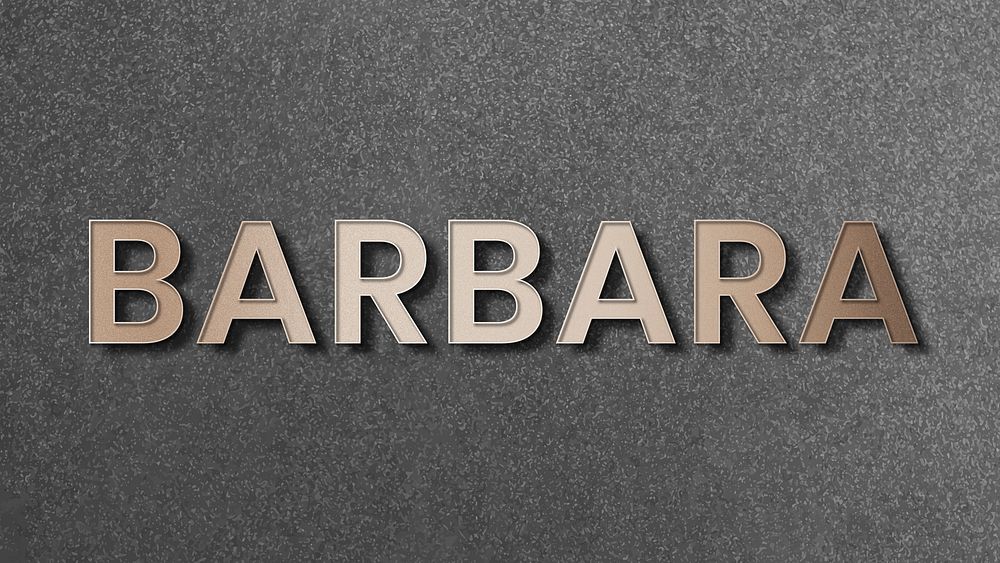 Barbara typography in gold design element vector