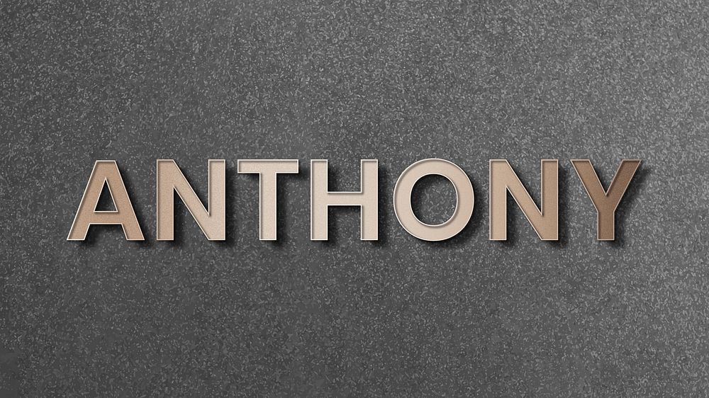 Anthony typography in gold design element vector