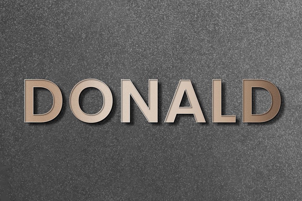 Donald typography in gold design element vector