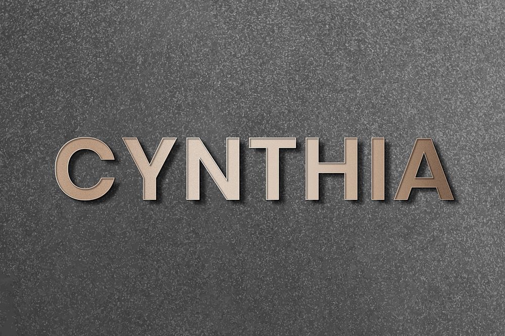 Cynthia typography in gold design element vector