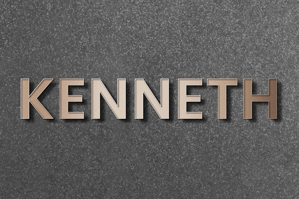 Kenneth typography in gold design element vector