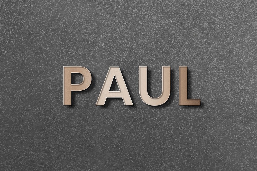 Paul typography in gold design element vector