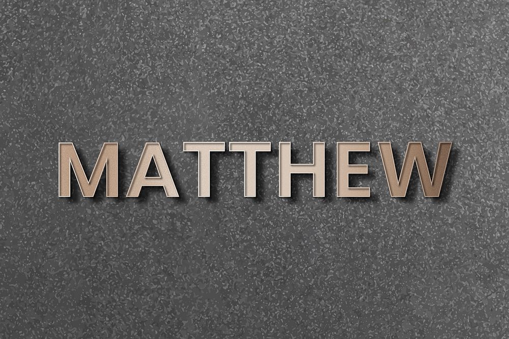 Matthew typography in gold design element vector