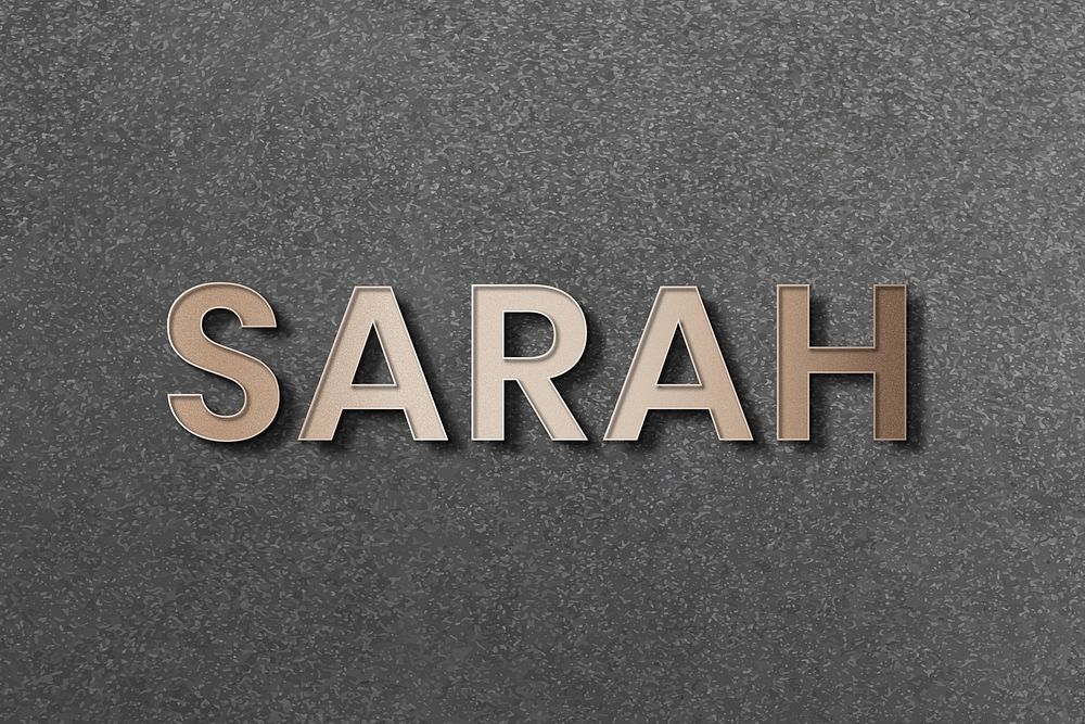 Sarah typography in gold design element vector