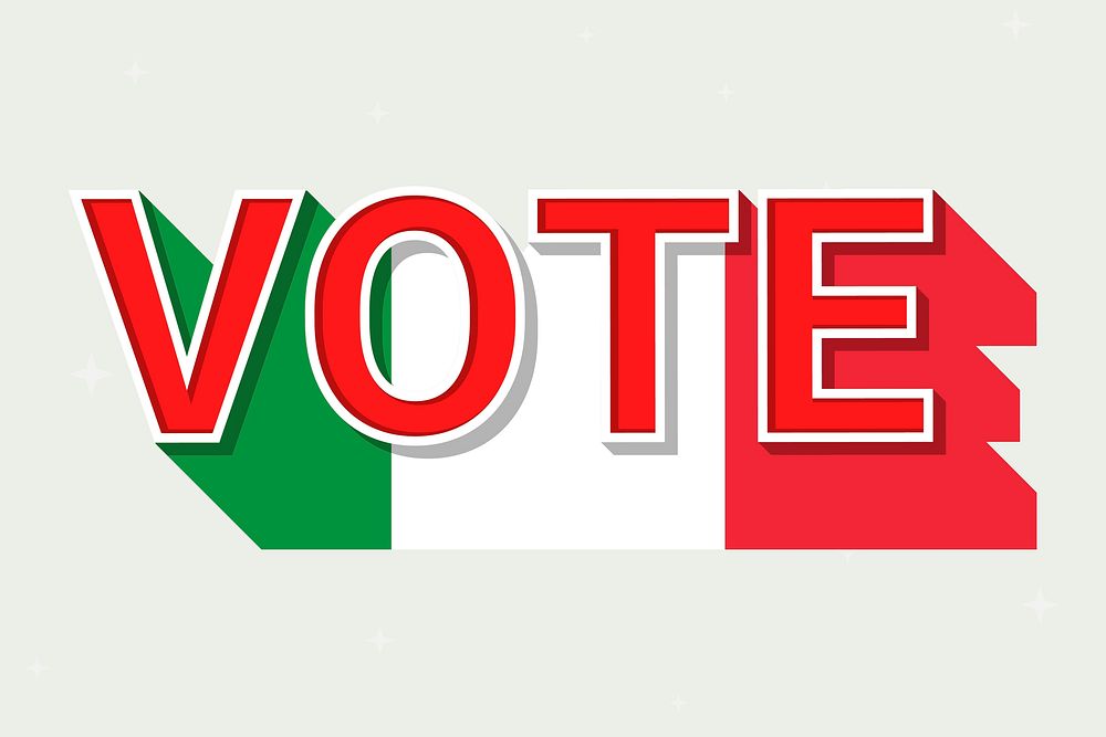 Vote word Italy flag vector election