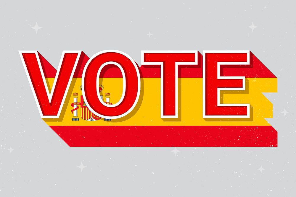 Vote word Spain flag vector election