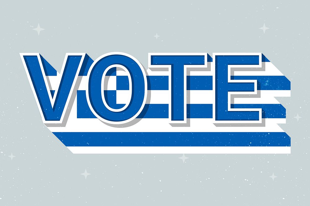 Election vote word Greece psd flag