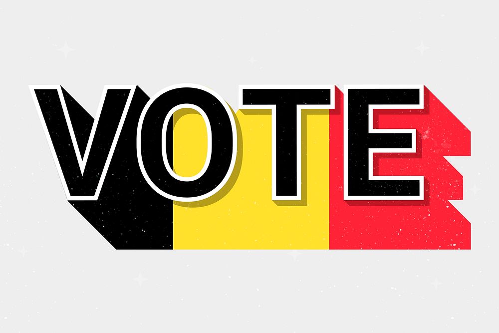 Election vote word Belgium psd flag