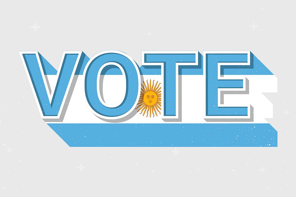 Vote message Argentina flag election illustration