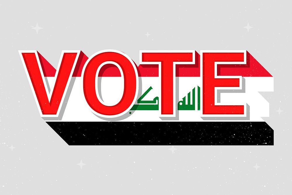 Vote message Iraq flag election illustration