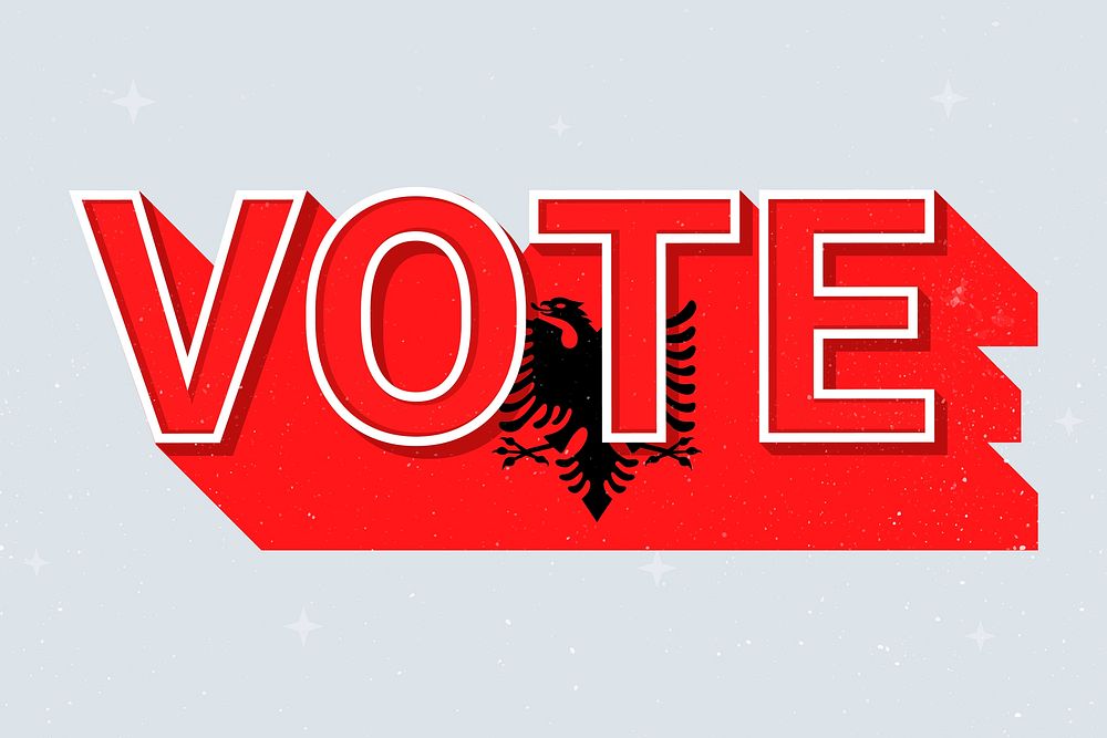Vote message Albania flag election illustration