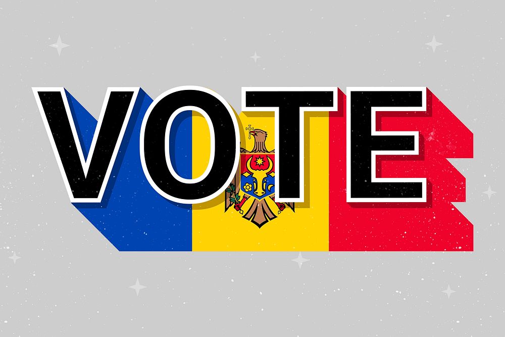 Vote word Moldova flag vector election
