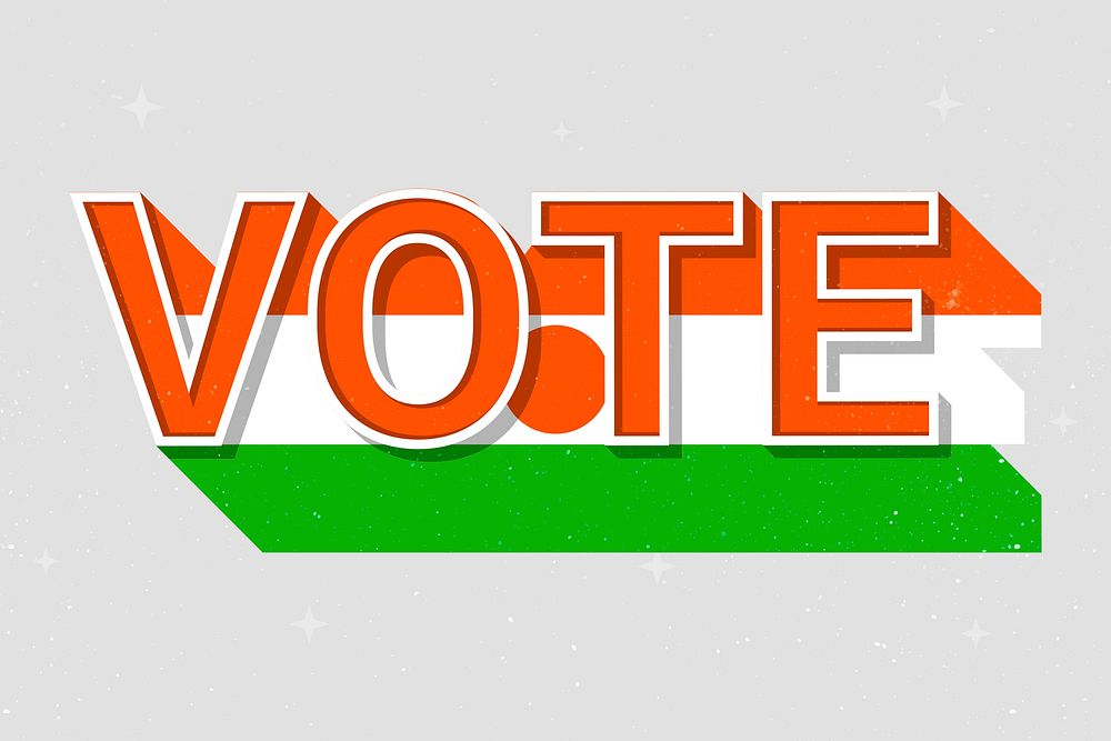Election vote word Niger psd flag