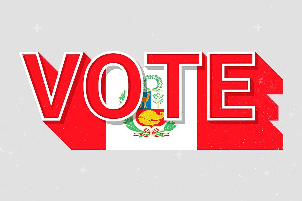 Vote word Peru flag vector election