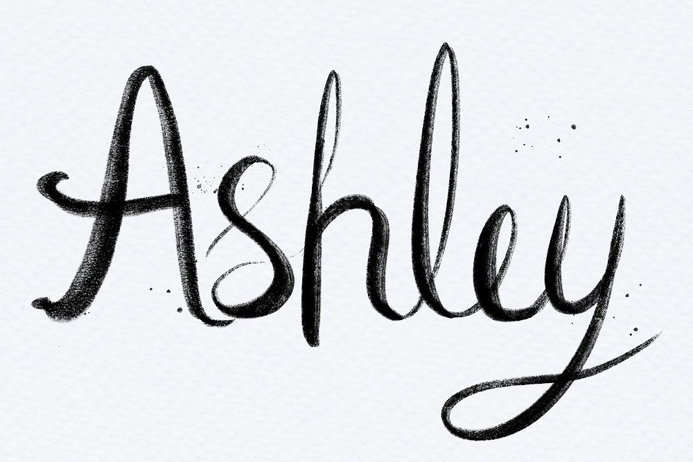 Hand drawn Ashley font typography