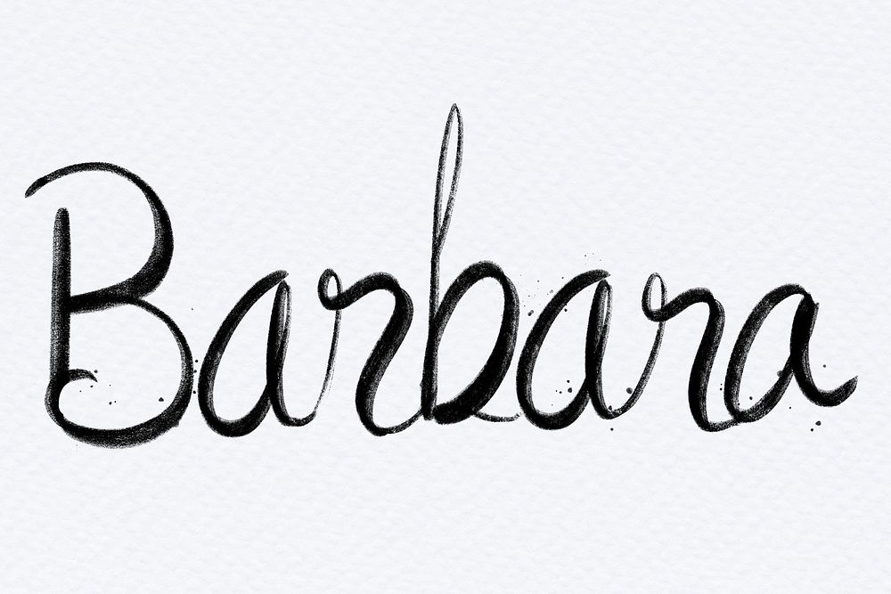 Hand drawn Barbara png font typography