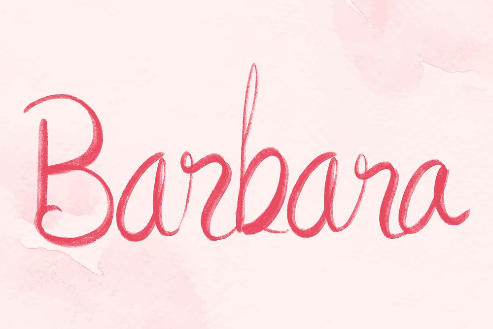 Pink Barbara name vector word typography
