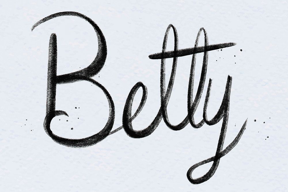 Hand drawn Betty vector font typography