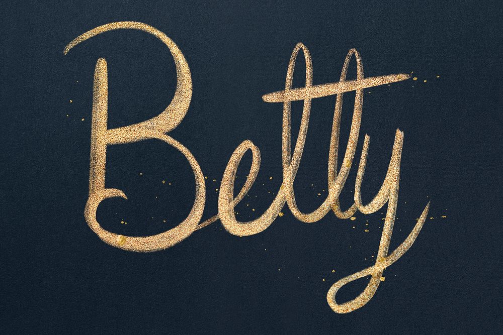 Betty name psd sparkling gold typography