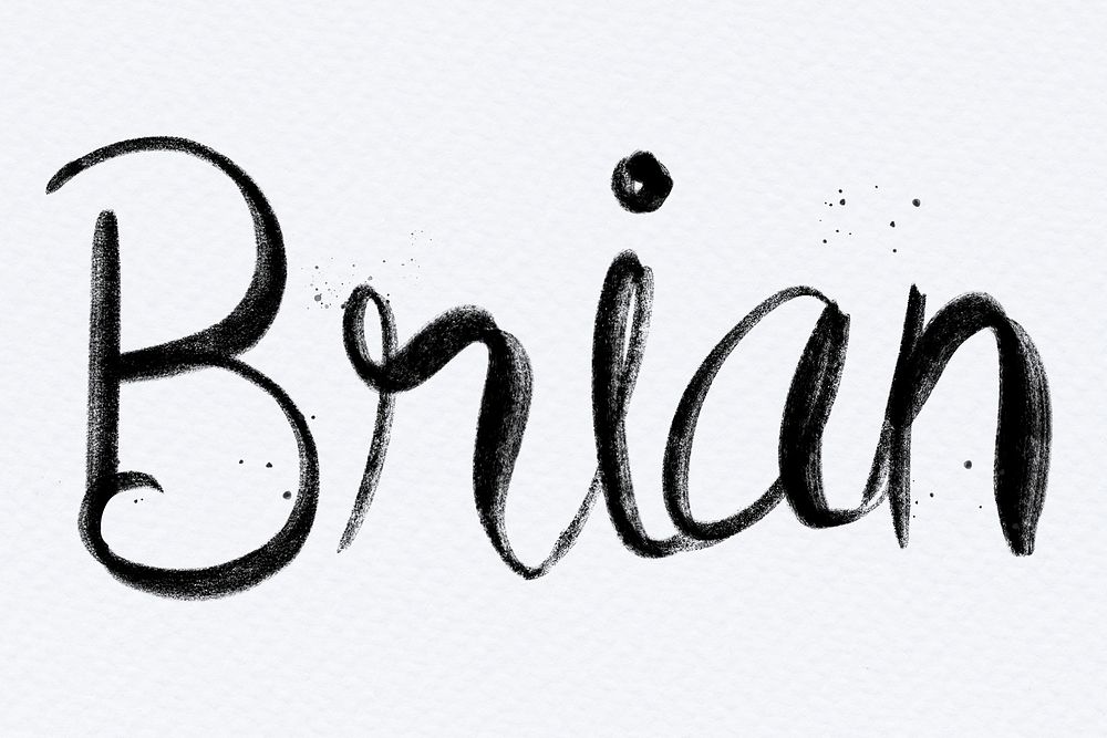 Hand drawn Brian font typography