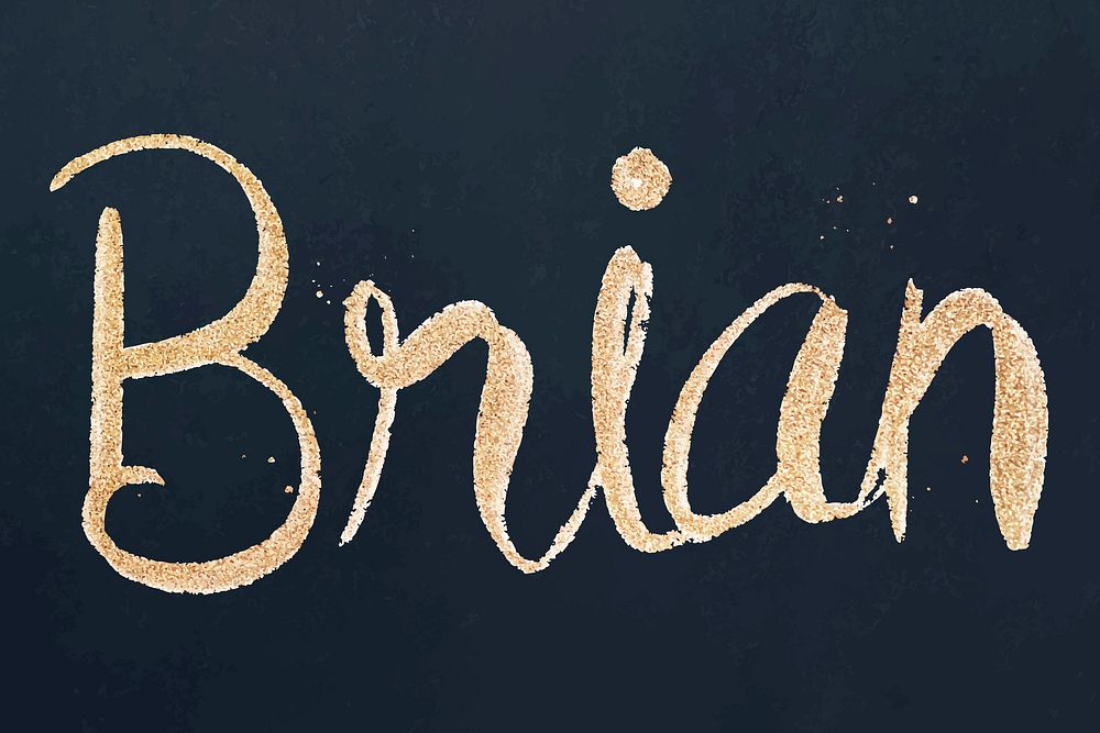 Glitter gold vector Brian name font typography
