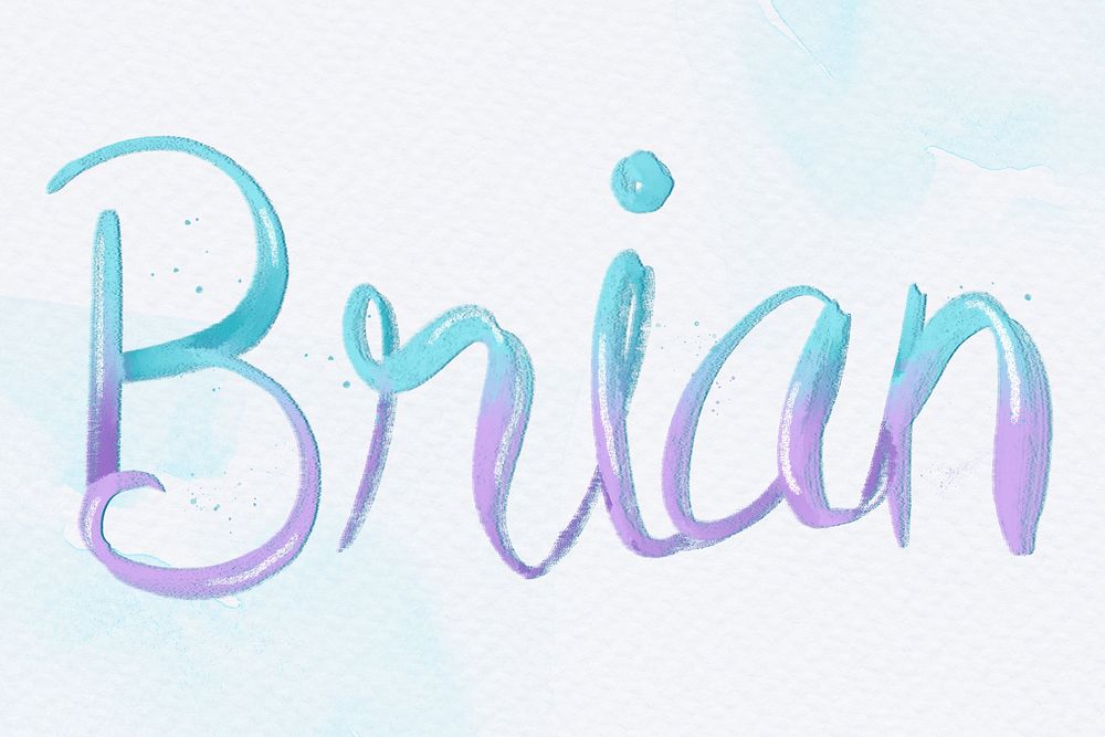 Brian male name word typography