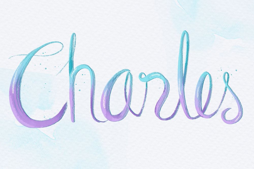 Charles name hand lettering psd font