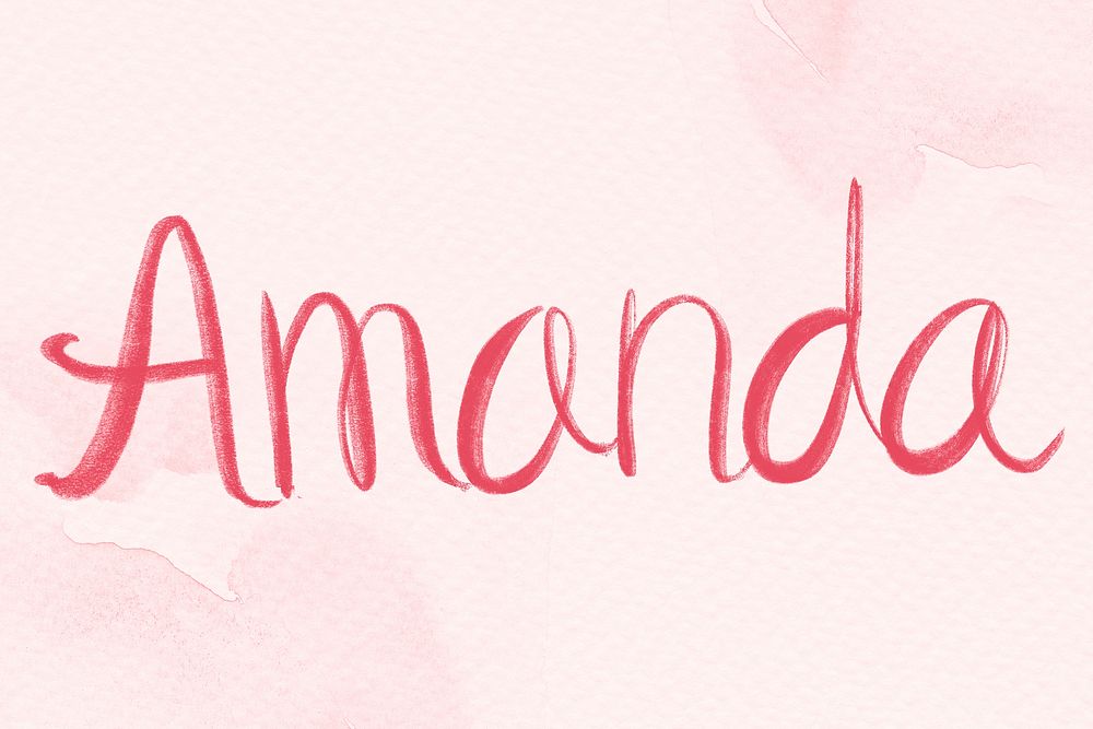 Amanda cursive word typography script