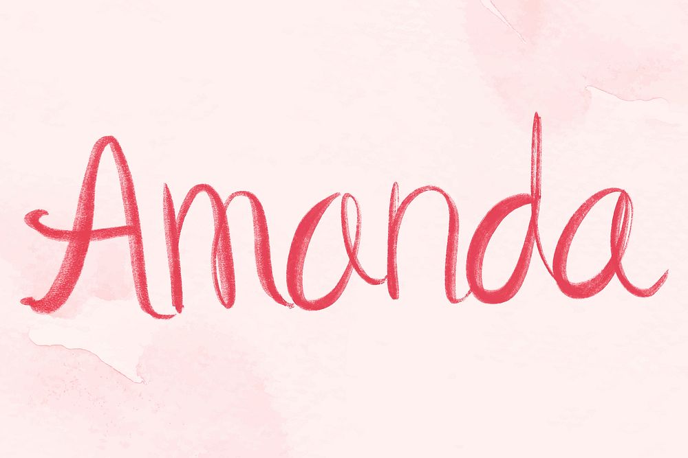 Amanda cursive word vector typography script