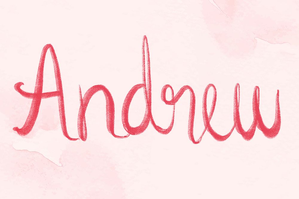 Pink font Andrew vector name typography