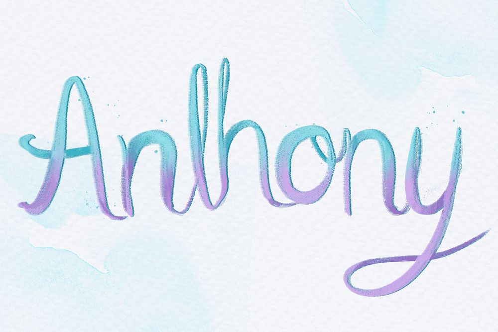 Anthony name hand lettering font