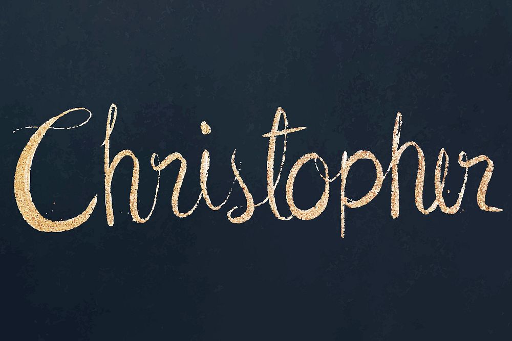 Sparkling gold vector Christopher typography