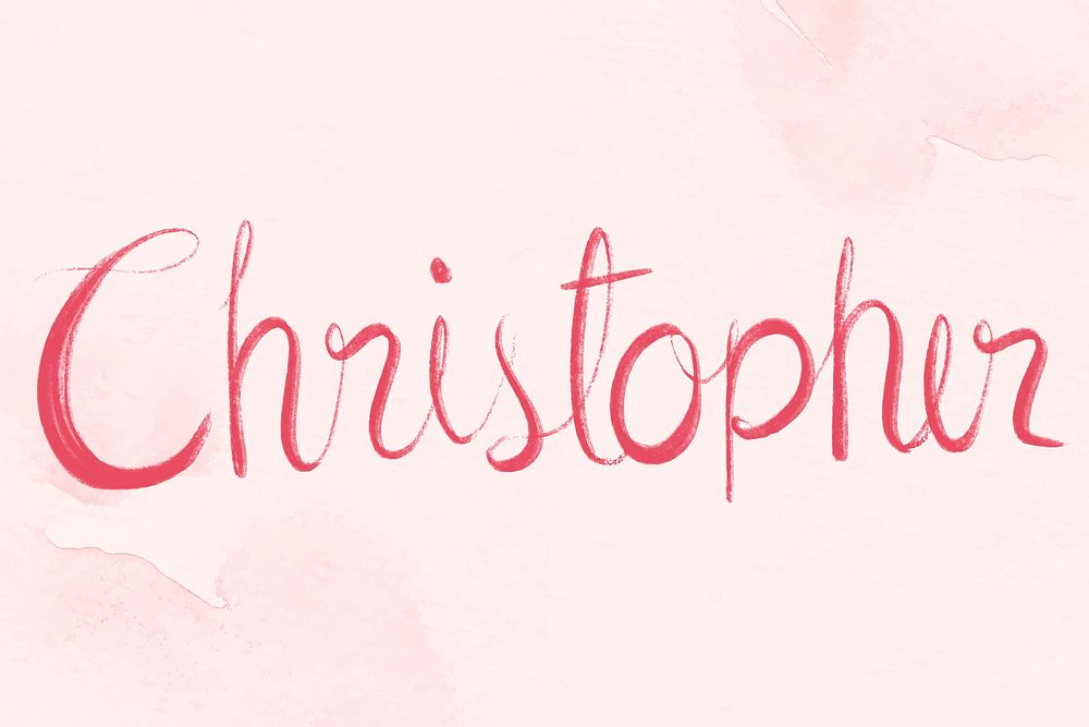 Christopher name hand vector lettering font