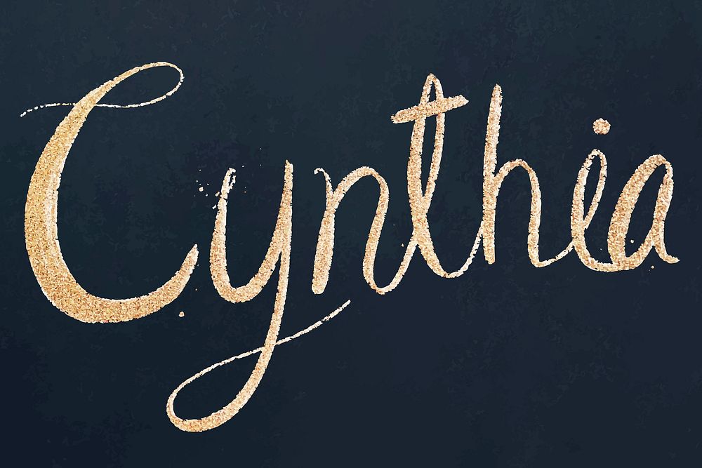 Sparkling gold Cynthia vector font typography