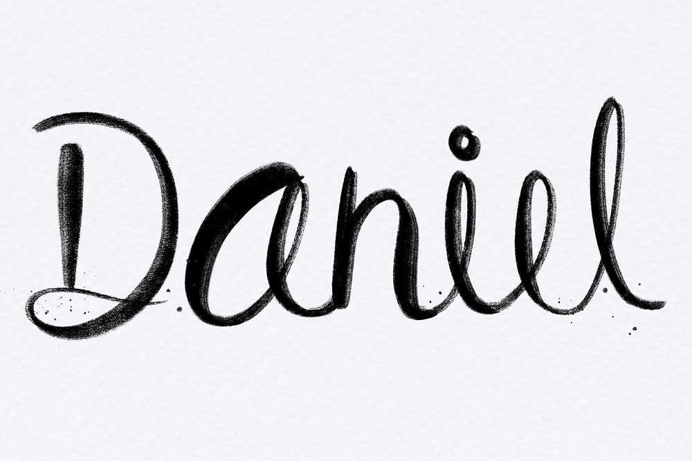Hand drawn Daniel font typography