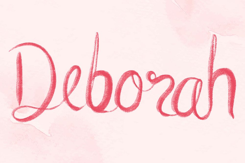Pink Deborah name vector lettering font
